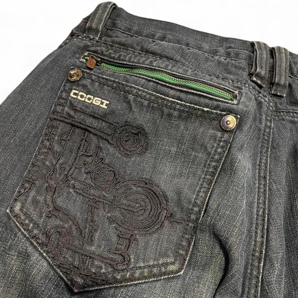 Vintage Coogi Dark Wash Embroidered Baggy Jeans 34x34 - Picture 3 of 7